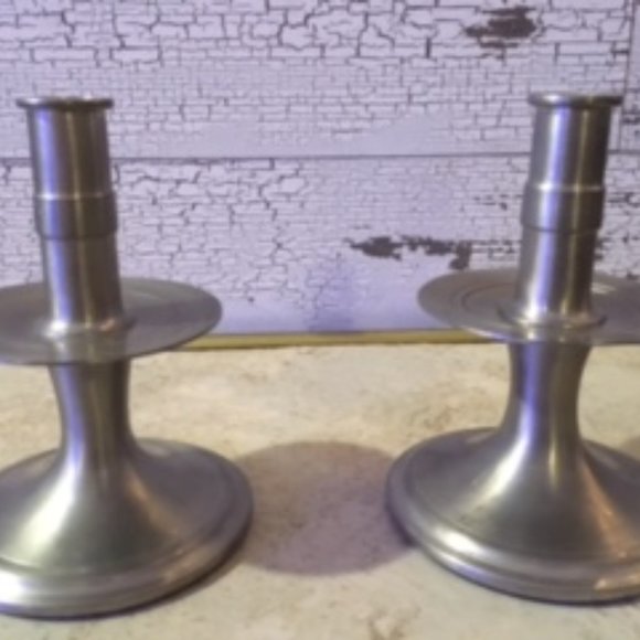 Wallace Pewter handmadeCandlesticks - Picture 1 of 3